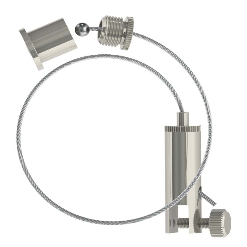 Abhängeset mit Display-Gripper, Drahtseil 1,5mm / Länge 3000mm