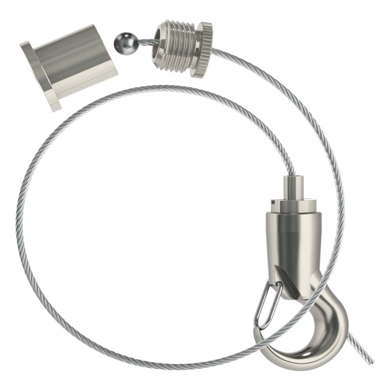 Abhängeset mit Haken-Gripper, Drahtseil ø1,5mm